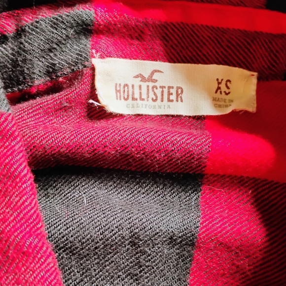 Hollister Red and Black Plaid Shirt - Picture 3 of 7